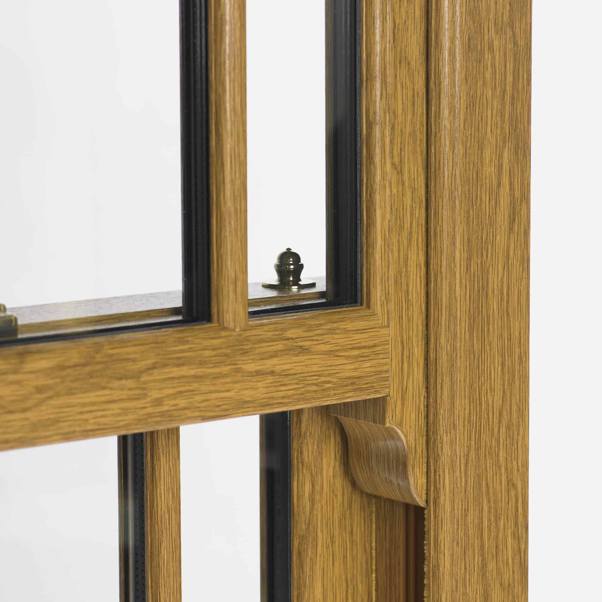 wood effect sash horn windows