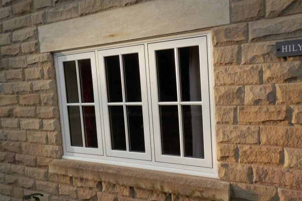 upvc casement windows on stone wall