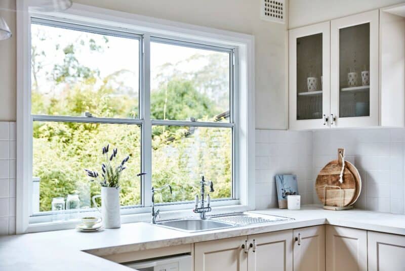 modern windows kitchen